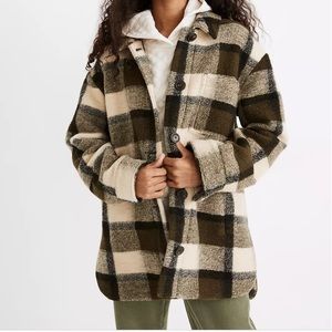 Madewell Belrose Plaid Shirt Jacket, size Medium. New with tags.